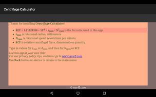 Centrifuge Calculator capture d'écran 3