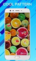 Vegan Wallpaper Fruits & Vegetables Pattern Lock poster