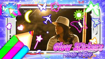 برنامه‌نما Glow Stickers Photo Editor عکس از صفحه