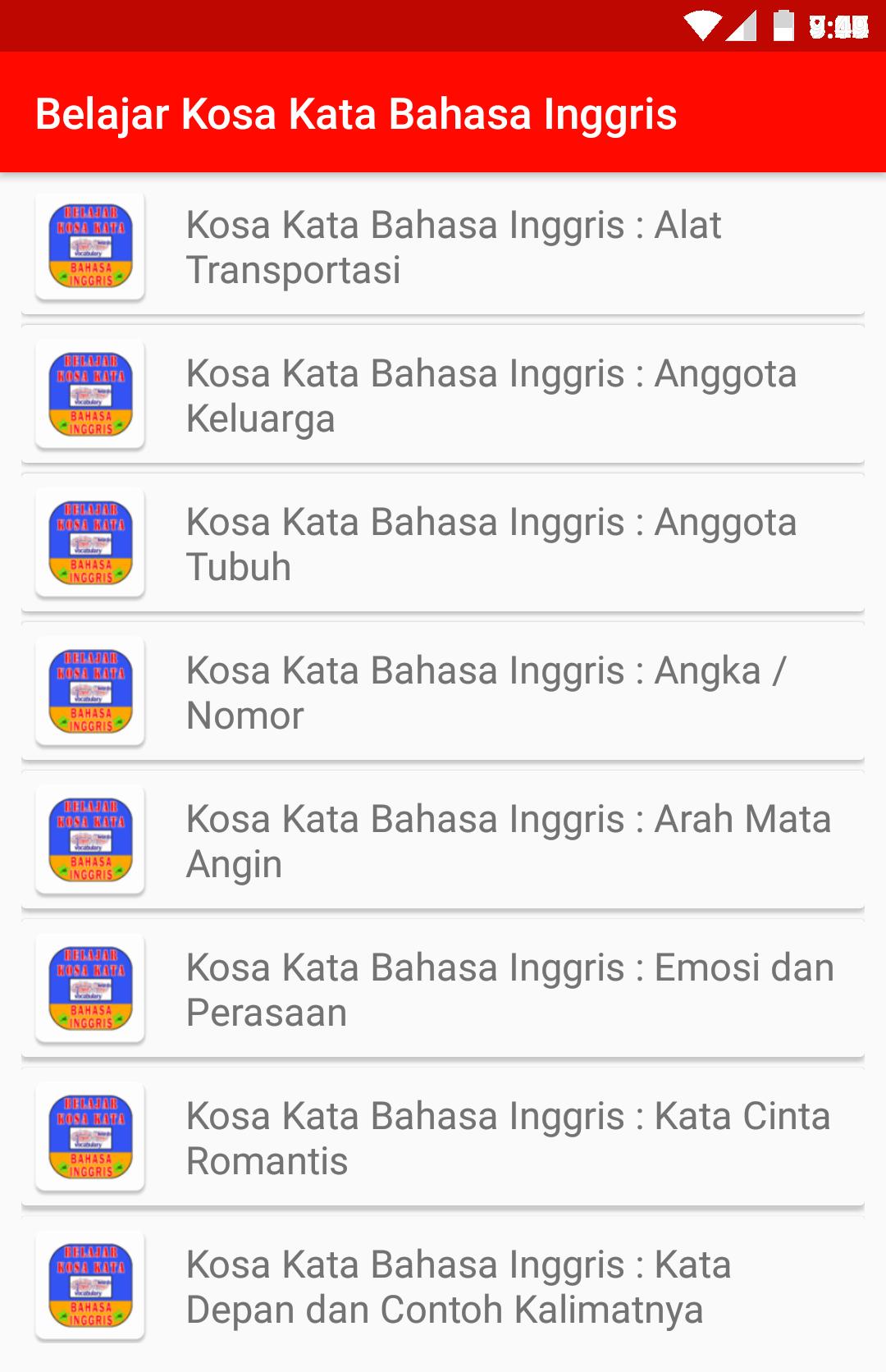 Belajar Kosa Kata Bahasa Inggris For Android Apk Download