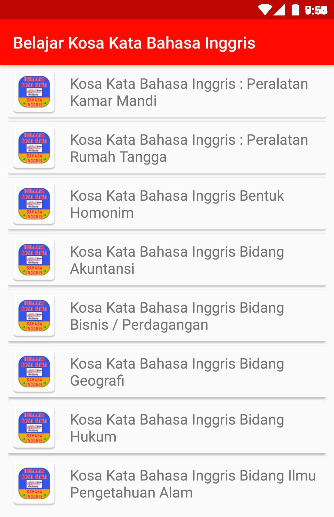 Belajar Kosa Kata Bahasa Inggris For Android Apk Download