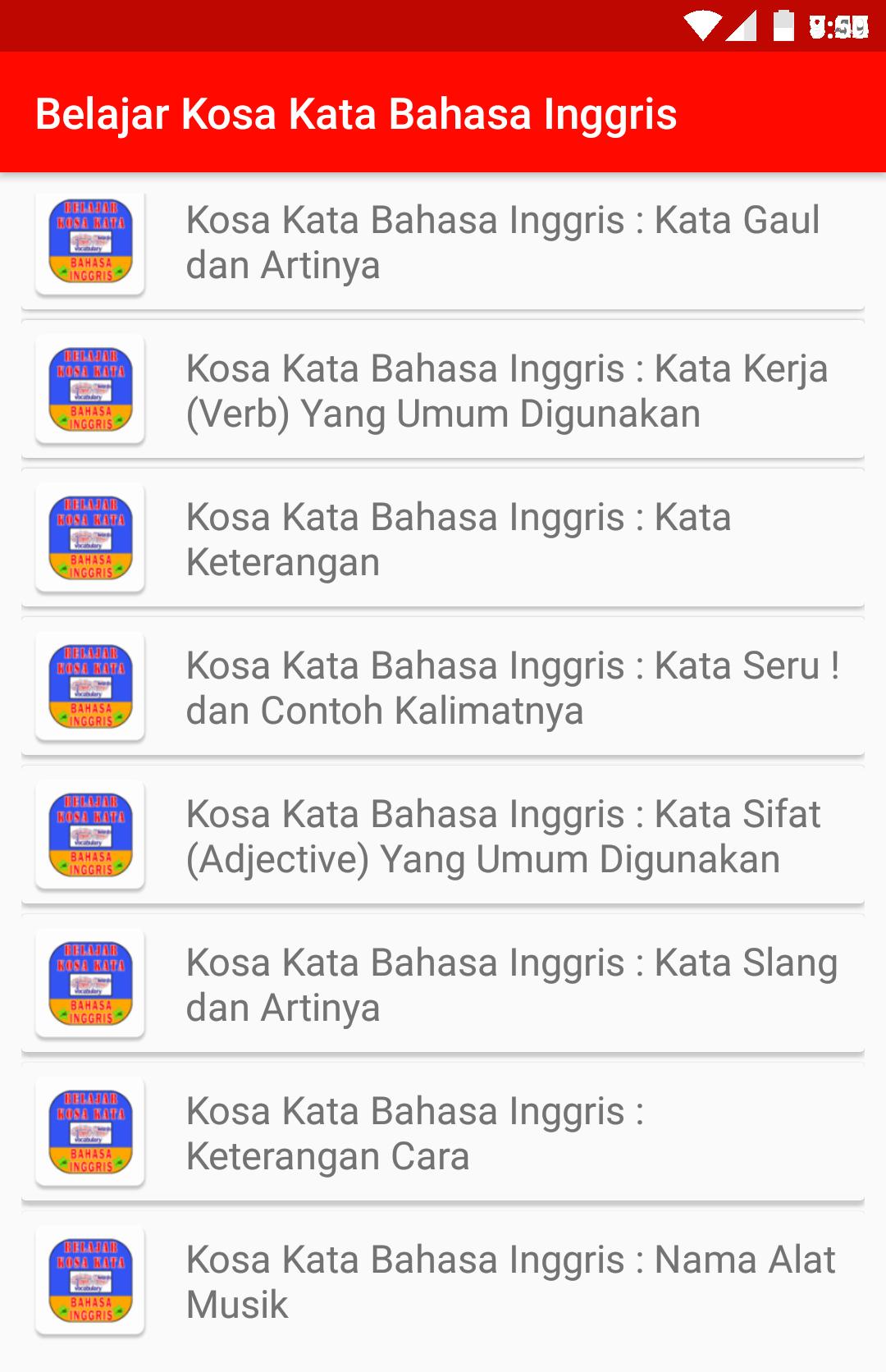 Belajar Kosa Kata Bahasa Inggris For Android Apk Download