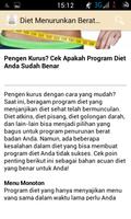 Diet Menurunkan Berat Badan captura de pantalla 1
