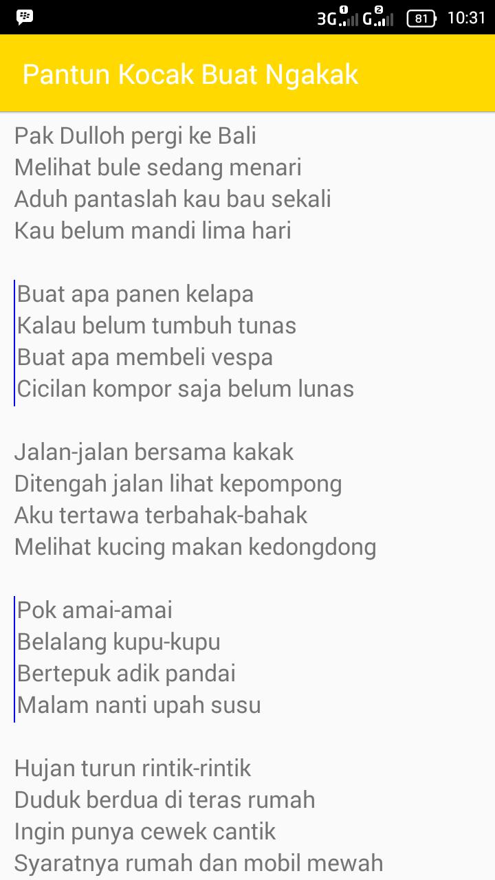 Kumpulan Pantun Lucu Humor For Android APK Download