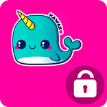 Narwhal Unicorn Whale Rainbow Kawaii Lock Screen