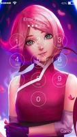 Sakura Haruno Anime Lock Screen Password Security capture d'écran 1