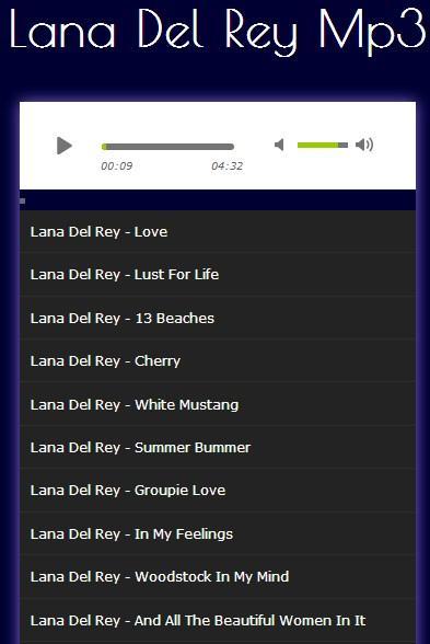 All Song Collection Lana Del Rey Mp3 APK voor Android Download