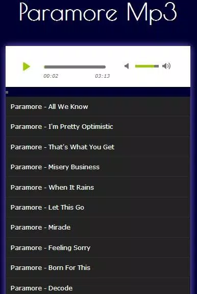 All Song Collection Paramore Mp3 APK for Android Download