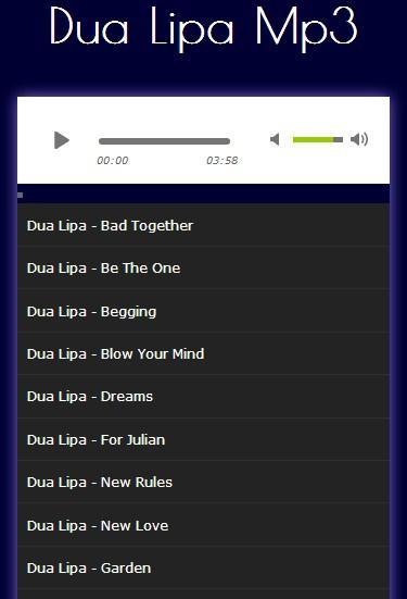 All Songs Dua Lipa New Mp3 APK voor Android Download