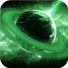 Green galaxy. Cosmos wallpaper 아이콘