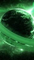 Green galaxy. Cosmos wallpaper Affiche