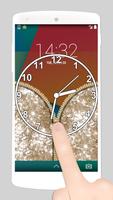 Poster analog clock fake zipper lock