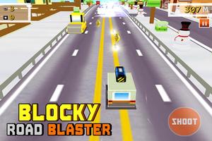 Blocky Road Blaster - Gun Race screenshot 2