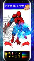 Drawing Book For Spider-man step by step постер
