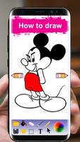 How to Draw : Mickey Mouse  step by step постер