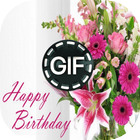 Цветы День рождения Анимированные изображения Gif иконка