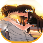 Anime Couple Kissing Wallpaper-icoon
