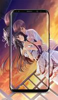 Anime Couple Kissing Wallpaper imagem de tela 1