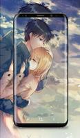 Anime Couple Kissing Wallpaper captura de pantalla 2