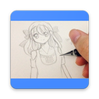 ikon Anime gadis menggambar tutorial