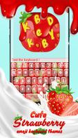 Cute Strawberry Emoji Keyboard Themes ภาพหน้าจอ 3