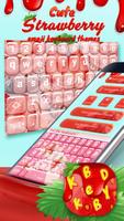 Cute Strawberry Emoji Keyboard Themes poster