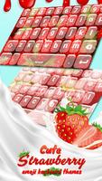 Cute Strawberry Emoji Keyboard Themes ภาพหน้าจอ 1