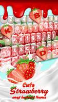 Cute Strawberry Emoji Keyboard Themes ภาพหน้าจอ 2