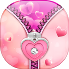 Love Heart Zipper Screen Lock آئیکن