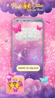 Pink Glitter Lockscreen Themes syot layar 1