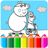 How to color Peppa pig -coloring game-