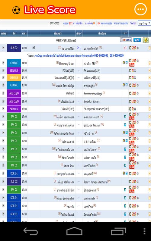 ผล บอล สด ไทย t score