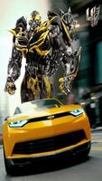 Bumble bee robot of yellow car wallpaper Ekran Görüntüsü 2