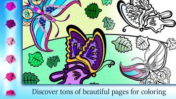Butterfly Coloring Books – Garden Color Pages Affiche