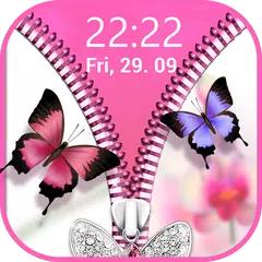 Butterfly Zipper Lock Screen APK download