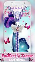 Butterfly Zipper Lock Screen پوسٹر