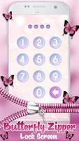 Butterfly Zipper Lock Screen اسکرین شاٹ 1