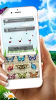 Cute Butterfly Emoji Keyboard Themes capture d'écran 1