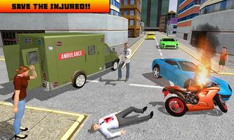 US Army Ambulance 3D Rescue Game Simulator capture d'écran 2