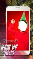Año Nuevo - Cara en Tarjeta Poster