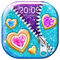 Glitter Zipper Lock Screen