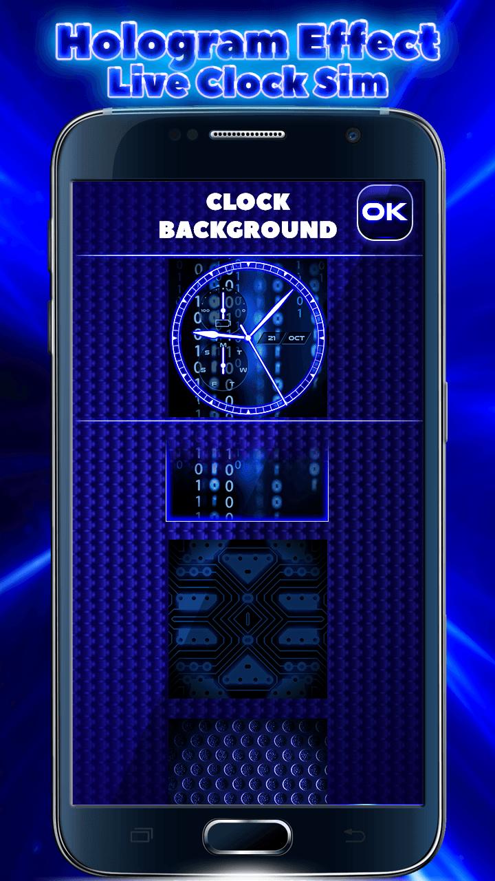 Android 用の ホログラム時計の壁紙 シミュレータ Apk をダウンロード