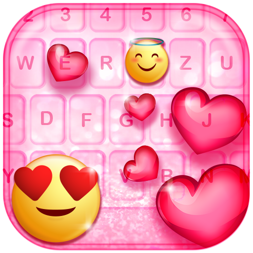 Glitter Heart Keyboard & Emoji