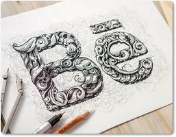 2 Schermata Bellissimo design di lettering a mano 3D