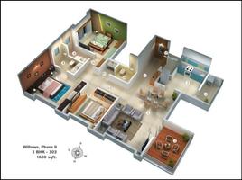 Poster Beautiful Large House Plans 3D 2018