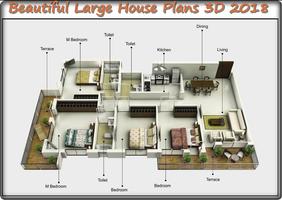 Beautiful Large House Plans 3D 2018 ảnh chụp màn hình 3