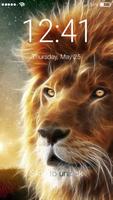 Lion King Fantasy Neon Pattern Screen Lock Affiche