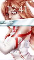 Sword Asuna Art Anime Kirito Online App Lock poster