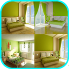 غرفة نوم تصميم اللون أيقونة