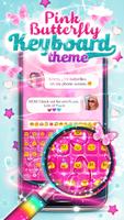 Pink Butterfly Keyboard Theme Poster